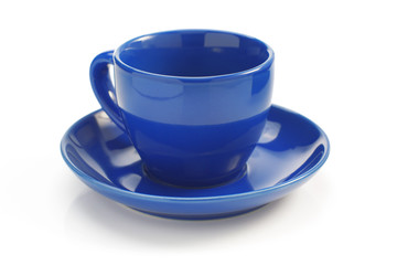 cup and saucer on white background