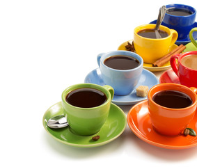 cup of coffee on white