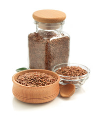 flax seeds isolated on white