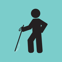 Blind Disabled Black Symbol Graphic Vector illustration.
