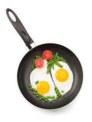 fried egg in frying pan