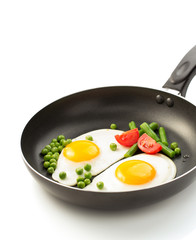 fried egg in frying pan