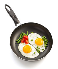 fried egg in frying pan