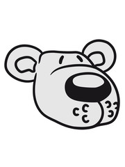 polar bear face head sweet cute comic cartoon teddy dick big