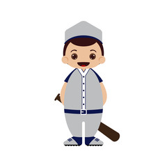 Cartoon baseball player vector illustration