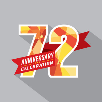 72nd Years Anniversary Celebration Design.