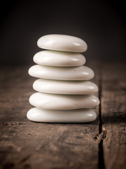 Fototapeta na wymiar Balance, white stacked stones