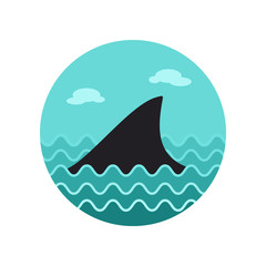 Shark fin icon. Summer. Vacation