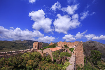 Fototapeta na wymiar Medieval Castle Castellaccio near Monreale, Sicily