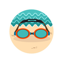 Swimming Goggles icon. Summer. Vacation