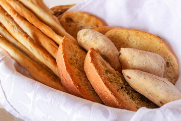 fresh bread serving