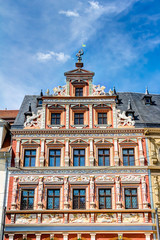 Fototapeta premium Haus zum Breiten Herd in Erfurt am Fischmarkt