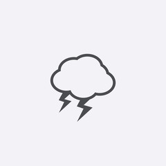 Cloud and lighting thunderstorm icon