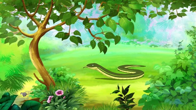 Slow Worm (Anguis Fragilis). Limbless Lizard. Handmade Animation in UHD.