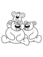 only child papa mama child family son daughter team polar bear sitting sweet cute comic cartoon teddy bear shoulders sitting dick big