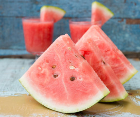Slices of a fresh water-melon