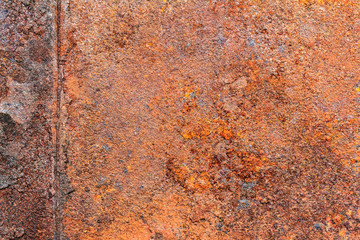 Abstract background texture of rusty dirty iron metal plate. Old rusty metal. Red rusted metal with copy space for text or image.