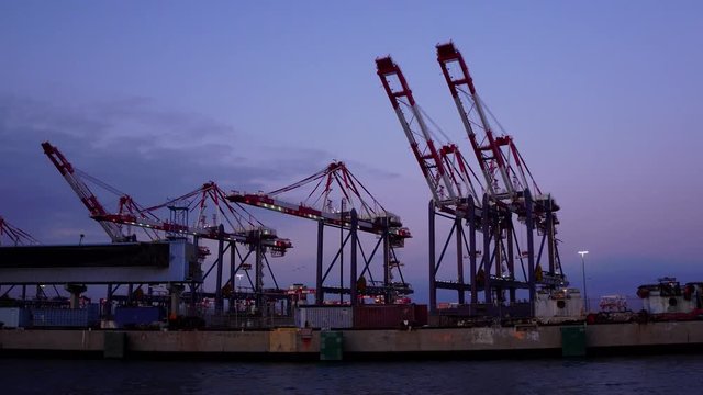 This video is about cranes in harbor in Los Angeles