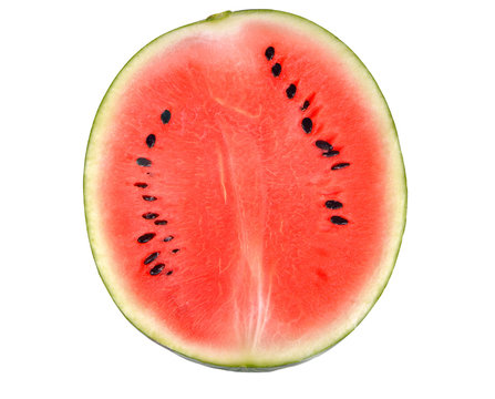 half of watermelon isolated on white background.