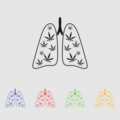marijuana lungs vector icon