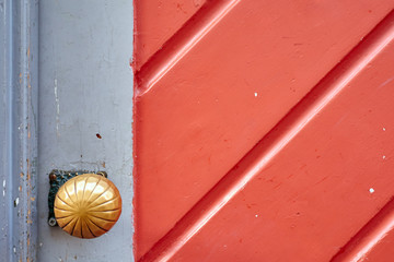 colorful door and handle detail