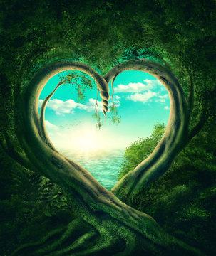 Fototapeta Trees forming a heart