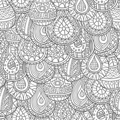 Seamless pattern of hand-drawn abstract, geometric drops,
 zentangl style. 
Vector graphics.
