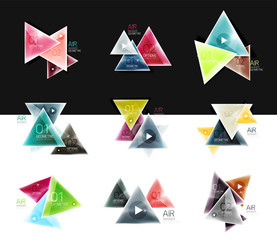 Collection of triangle web boxes - banners, business backgrounds, presentations