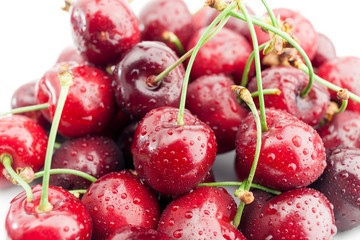 Cherries isolated on white
