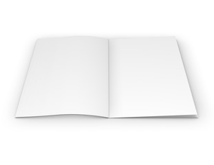 Open catalog mock up with blank pages.