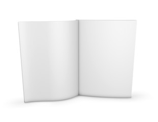 Open booklet with blank pages presentation mock up.