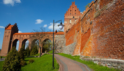 Zabytkowy zamek wraz z murami obronnymi, Kwidzyn, Polska, 
The castle in Kwidzyn, Poland 