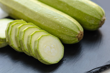 fresh raw zucchini closeup