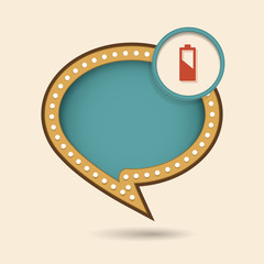 Dymek w stylu lat 70 z ikonką © vempireart