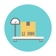 Weighing cardboard box