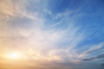 Sky background on sunset