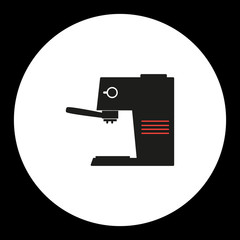 coffee maker simple isolated black and red icon eps10