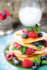 Pancakes with fresh berries
