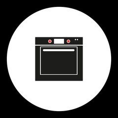 oven simple isolated black and red icon eps10