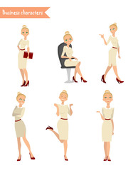 business woman different poses