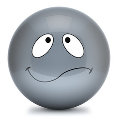 Grey smiley 3d emoticon