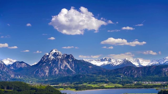 Panorama Landschaft in Bayern im Allg&auml;u bei F&uuml;ssen