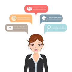 People icons with chat speech bubbles infographic concept. Busin