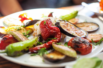 Grilled vegetables with rice