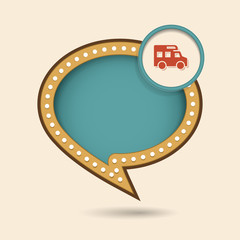 Dymek w stylu lat 70 z ikonką © vempireart