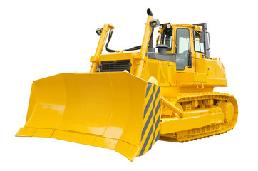Big bulldozer isolated on a white background