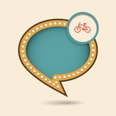 Dymek w stylu lat 70 z ikonką © vempireart