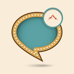 Dymek w stylu lat 70 z ikonką © vempireart