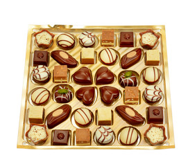 variety of chocolates in box