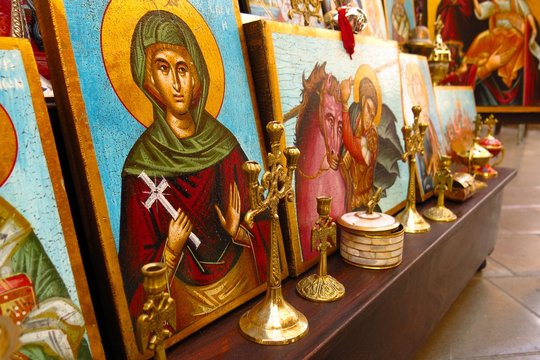 religious icons and paintings of saints